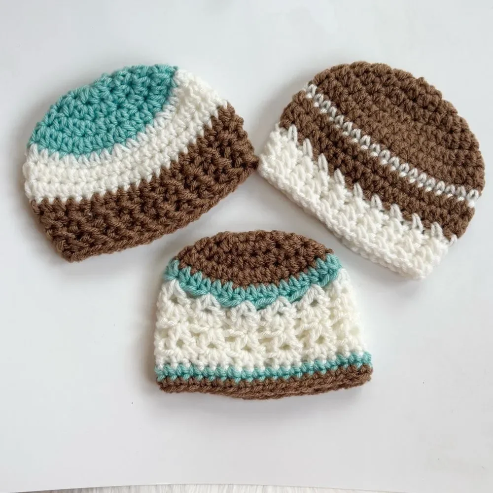 Handmade Crochet Baby Hat Gift Set